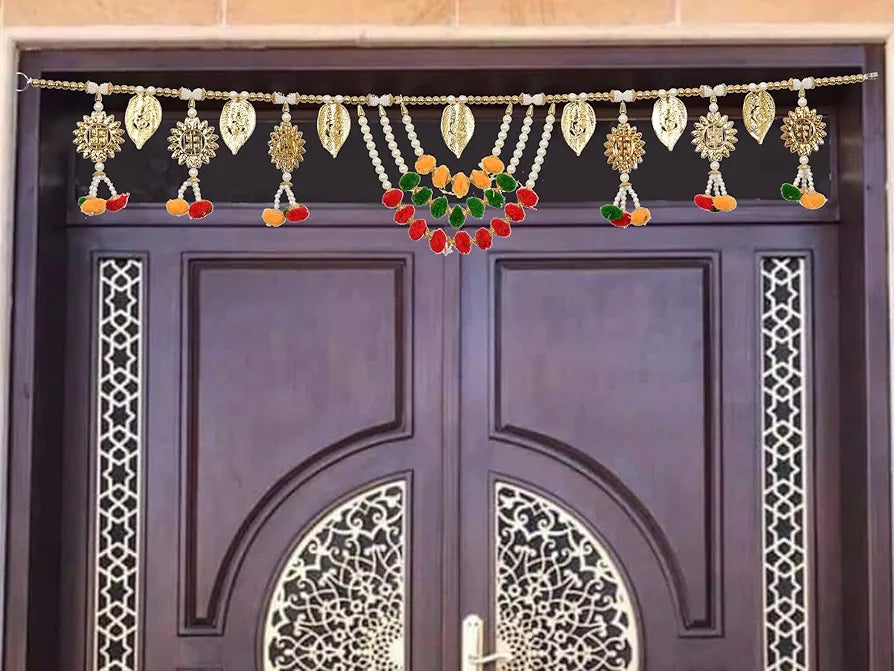 CraftVatika Door Hanging Toran Diwali Home Decoration Pooja Temple Decor Ganesha Swastik Design Toran , Multicolour
