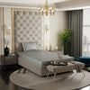 Stoa Paris Satin Elastic Fitted Bedsheets for Single Bed 300TC Premium 1 Pillow Cover Colour Harbour Mist Grey