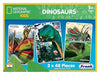 Frank National Geographic Dinosaurs 3 x 48-Piece Puzzles for Kids Memory and Mental Boost - 40502