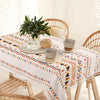 Urban Space Cotton Dining Table Cover 4 Seater Printed Cotton Table Cloth Colour Boho Orange
