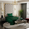 Stoa Paris Satin Bedsheets for Single Bed 300TC Premium Bedsheet with 1 Pillow Cover Colour Emerald Green
