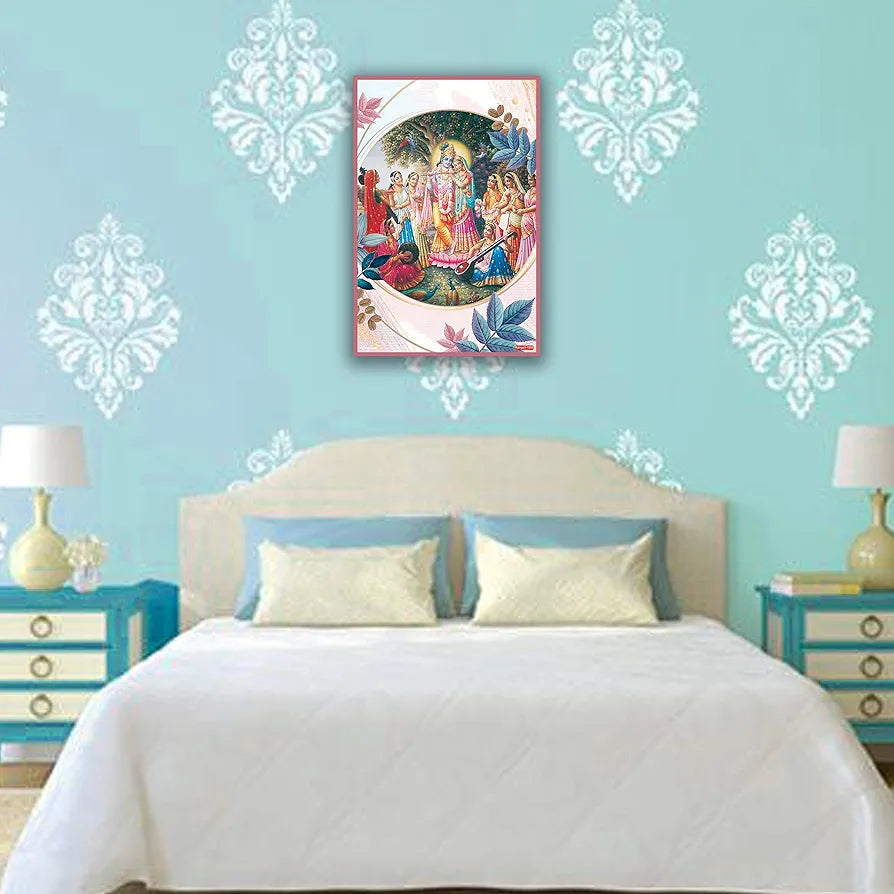 Rangoli MDF Wall Stick Decorative Panel 12x18 Wall Art for Home, Living Room, Bedroom, Office & Decoration. P-1, Design-20