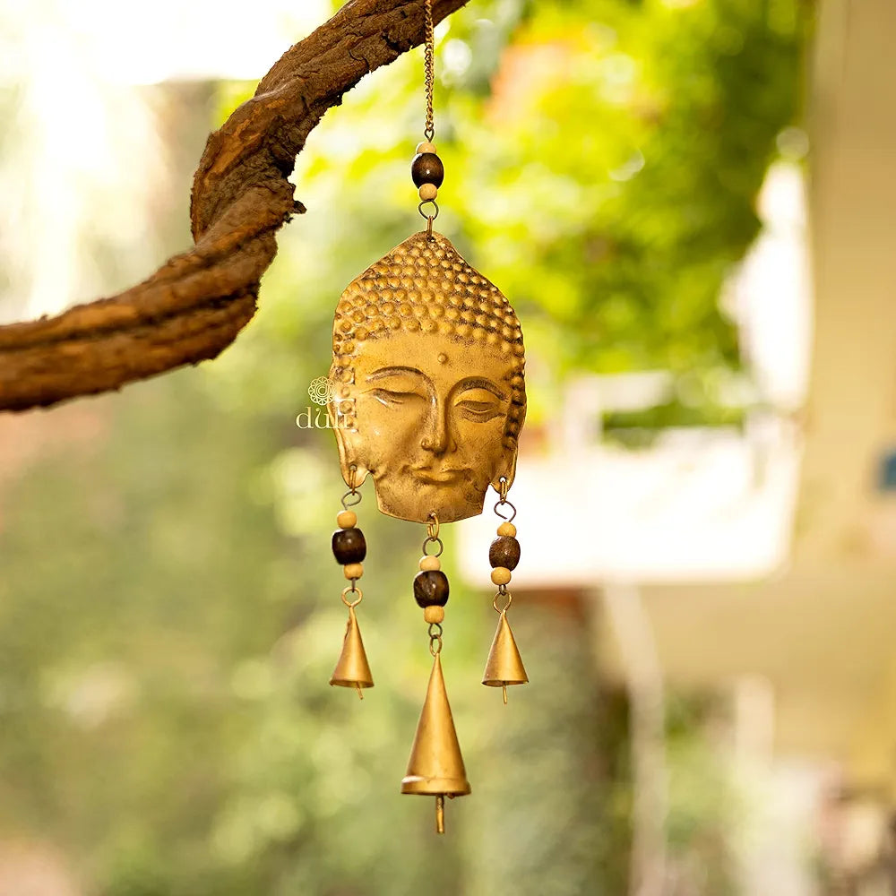 DULI Metal Windchime Wall Hanging, Feng Shui, Wall Art, Wall Decor, PositiveVibes, Rustic Wall Hangings, Wall Art, Diwali Decor, Home Decor Hanging Bells 