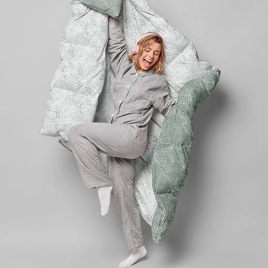 Divine Casa Microfibre All Weather Lightweight 120 GSM Printed Reversible Single Bed Size Quilt Comforter Blanket - | TC - 120