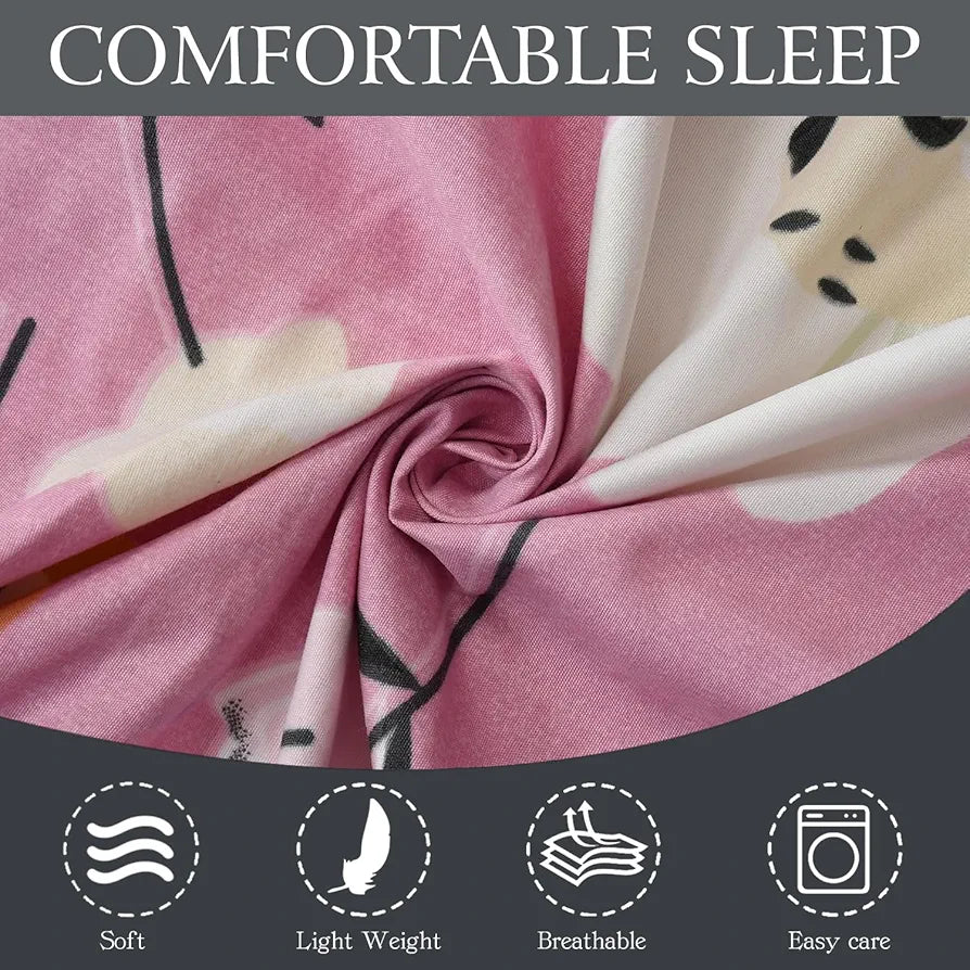 FRESH FROM LOOM Floral Design Bed Spread With Pillow Covers|Hypo-Allergenic Microfiber King Bedsheet For Double Bed|Wrinkle Free Bedsheets/Bedcover,144 TC