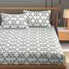 Homefab India 180 TC Glace Cotton Double BedSheet with 2 Pillow Covers Grey