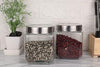 Femora Kitchen Storage Jars Transperent Glass With Steel Lid Air Tight Jar | 1150 Ml | Pack of 2