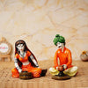 Ecraftindia Colorful Combo of Rajasthani Craftsmen and Lady Making Pots Statue