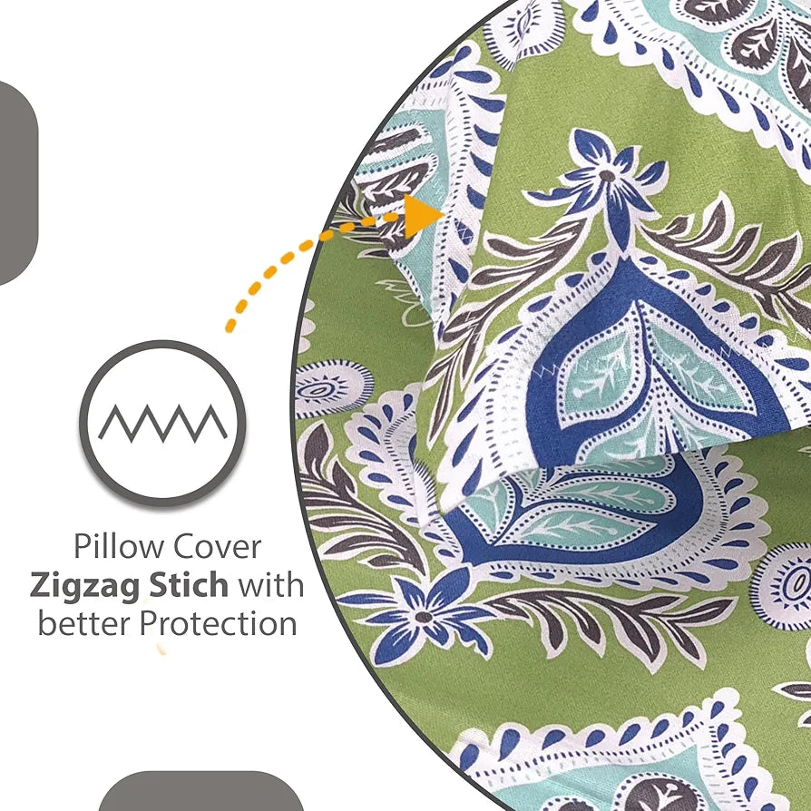 Divine Casa Bedsheet for Single Size Bed 144 TC Cotton Bedsheet for Single Size Bed with 1 Pillow Cover  Floral Palm Green Cotton Bedsheet