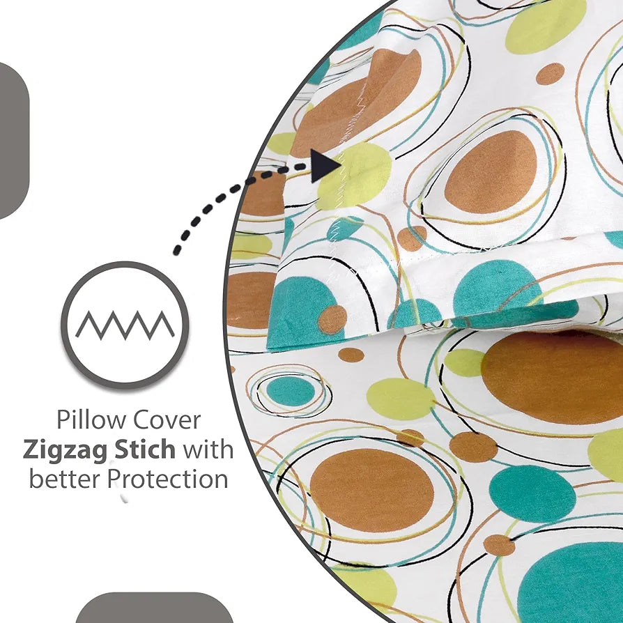 Divine Casa 100% Cotton Bedsheet for Single Bed, 144 TC Bedsheet Single Size Bed Cotton with 1 Pillow Cover 