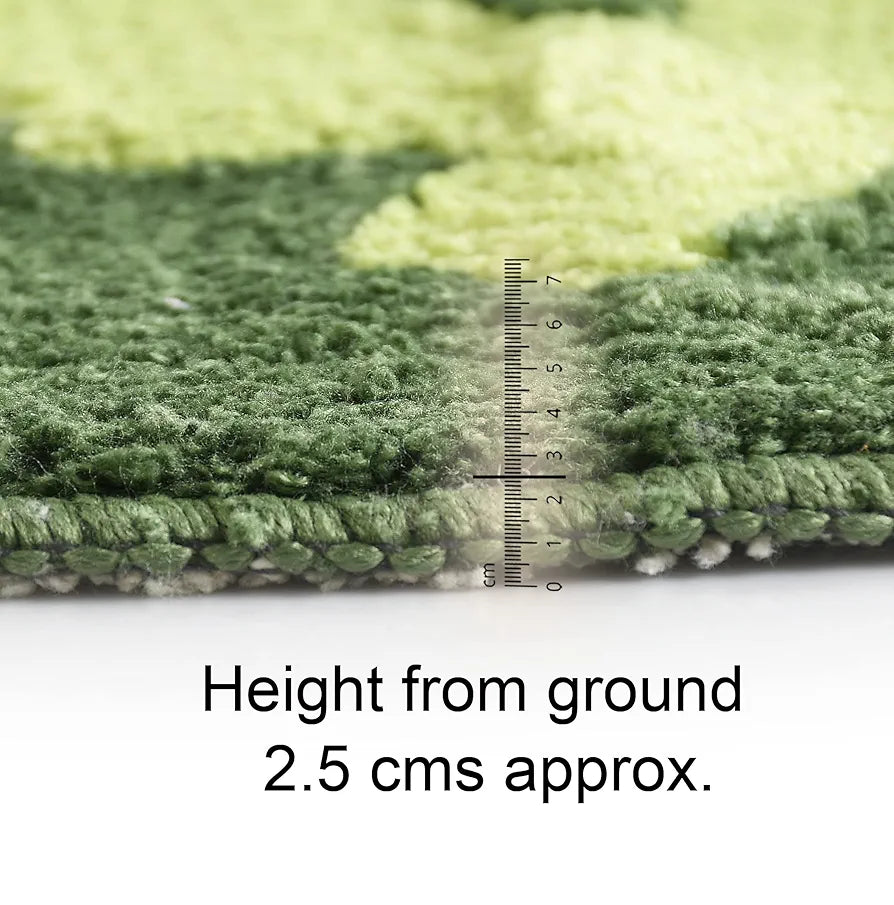 SARAL HOME EASY LIVING Soft Cotton Anti-Skid Round Leaf Design Bathmat | Washable, Non-Slip & Quick-Drying Mats for Home/Kitchen | Soft & Super Absorbent Mats for Shower 