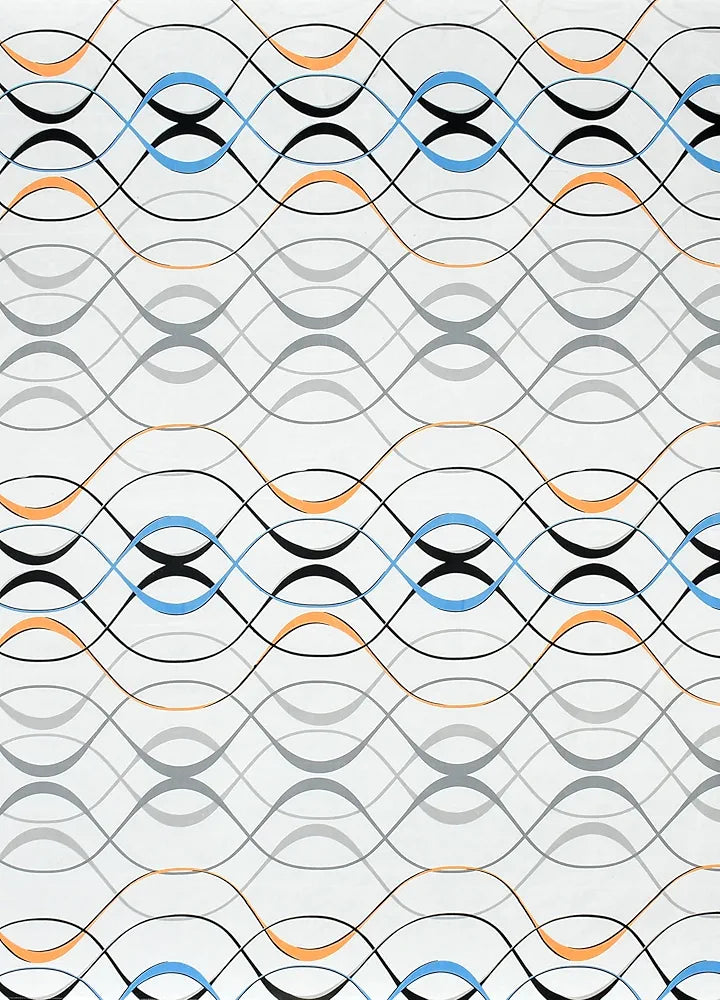 Homefab India 180 TC Microfiber Single BedSheet with 1 Pillow Cover - White, Waves