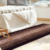 Kuber Industries Shaggy Carpet Polyester Bedside Runner Rectangular Soft Rug for Hall Offices Kitchens Bedroom Dark Brown