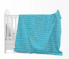 Divine Casa 120 GSM Microfiber Single Kids Dohar Soft & Lightweight Throw Blanket Typography Pattern Colour Blue Topaz