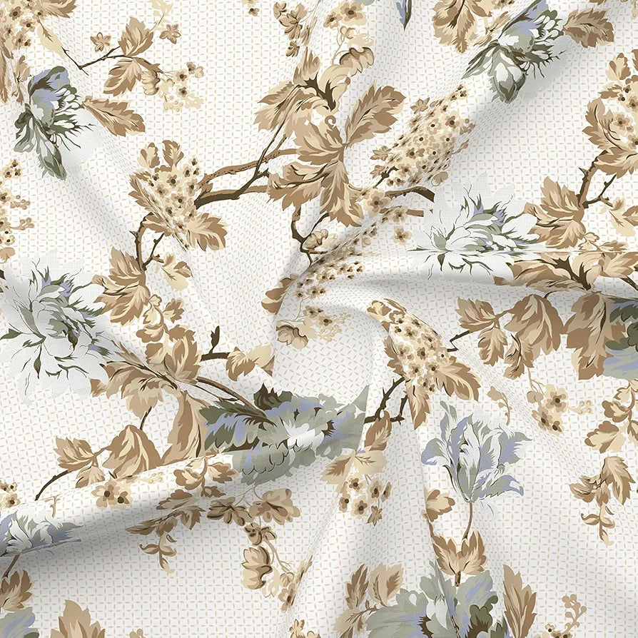 Layers Illuminating Homes 100% Cotton Bedsheet Set for All Seasons - Lightweight, Moisture Absorbent, Machine Washable & Easy to Care - 144 TC - Queen Size 