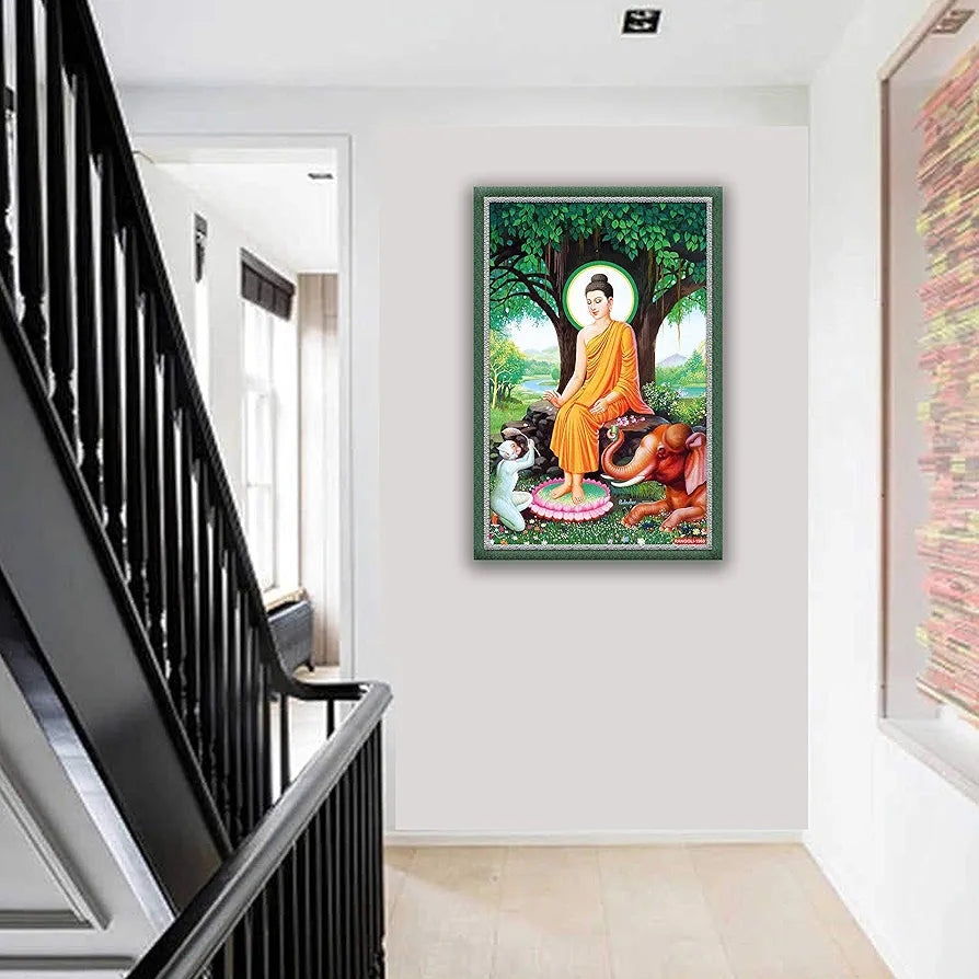 Rangoli MDF Wall Stick Decorative Panel 12x18 Wall Art for Home, Living Room, Bedroom, Office & Decoration. P-1, Design-12