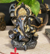 Gold Art India's Ganesha Idol Magnet Color with Golden Jewelry Perfect for Home or Car Dashboard