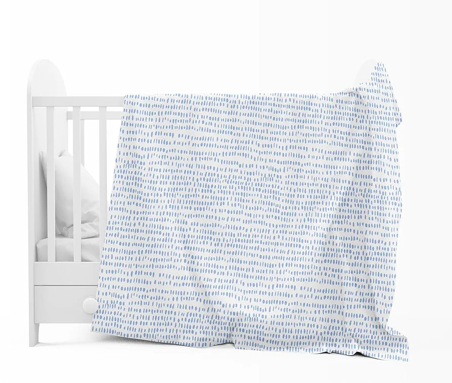 Divine Casa 120 GSM Microfiber Single Kids Dohar  | Soft & Lightweight Throw Blanket | Cozy & Breathable | All-Season Comfort | 140 x 100 CM | Rain Dash Pattern | Rainy Blue