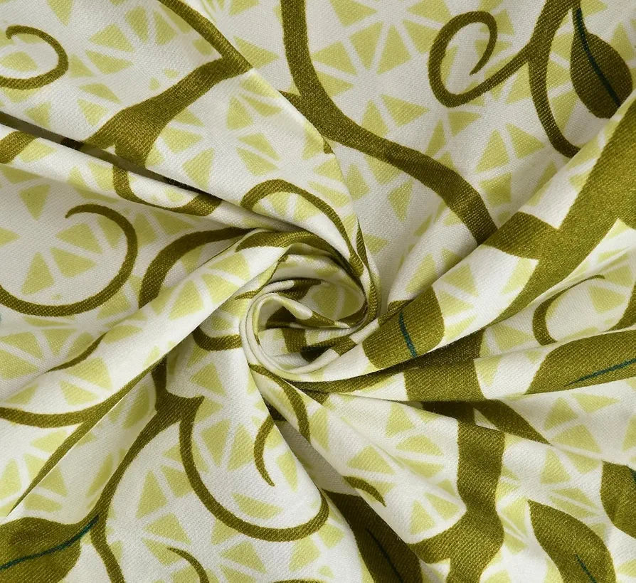 HOMEKART 100% Cotton Rajasthani Jaipuri Print Bed Sheet Traditional Floral Double Size Bedsheet with Hand Block Printed 180-200 tc with 2 Pillow Covers, White and Light Green