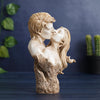 Ecraftindia White Brown Polyresin Man and Woman Kissing Statue, Romantic Kissing Couple Figurine | Elegant Home Decor