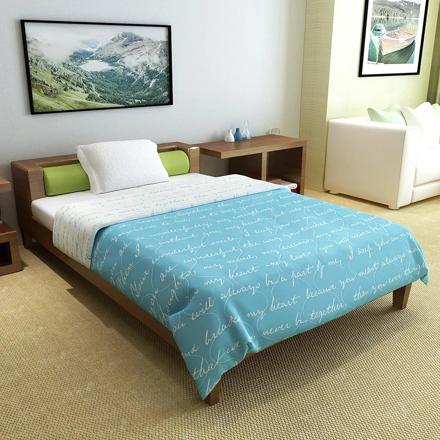 Divine Casa Luxor Abstract Microfibre Single Comforter - Blue