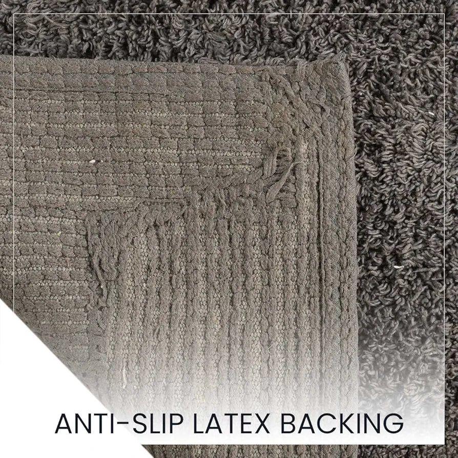 SASHAA WORLD Solid Anti Skid Bathmat and Contour Set 