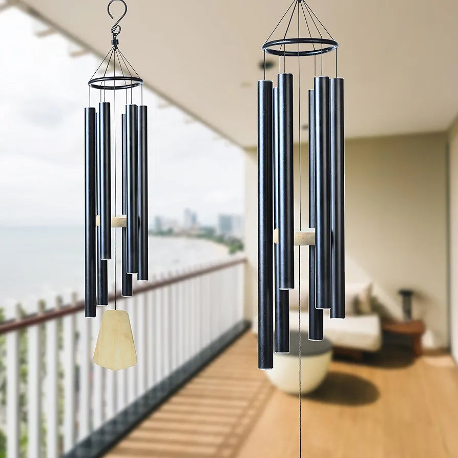 ZAICUS 41 Inch Large Wind Chime for Home Balcony, Outdoor Garden & Vastu – Soothing Sound, Hanging Décor- Black