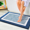 Roseate Modern Soft Microfibre Solid Bath Mat Bedroom Kitchen Floor Mat Navy Blue