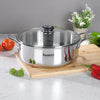 Sumeet Cook Smart TriPly Steel Aluminium Steel 3 Layers Pot Glass Lid- 4.35Ltr 24Cm Silver