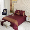 Stoa Paris Crown of Versailles 6 Piece Bedsheet Set Colour Majesty Merlot Wine