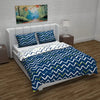 Divine Casa Micro Polyester Reversible Double Bed Queen Size Floral Printed Duvet Cover Colour Dark Blue and White