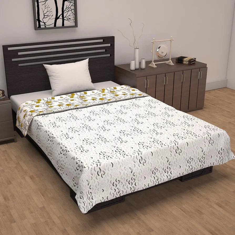 Divine Casa 120 GSM Cotton Dohar Single Bed Cotton, AC Blanket, Reversible, Soft Light-Weight Bed Blanket - | TC - 120