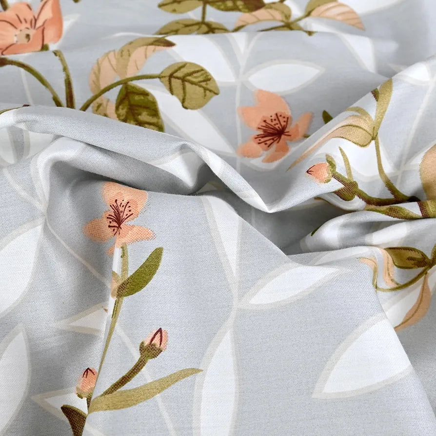 Divine Casa 200 TC 100% Cotton King Size Bedsheet | 270 x 270 cm | Premium Soft Fabric | Elegant Design for Modern Bedroom Decor | Includes 2 Pillow Covers