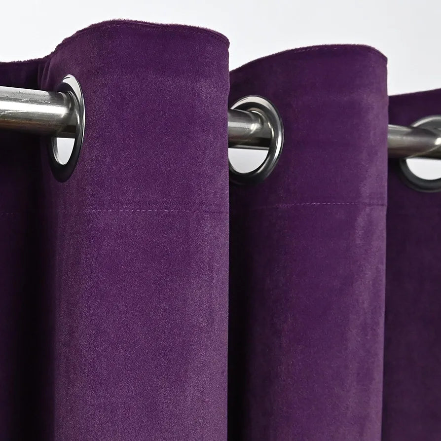 Divine Casa Elegant 7 Feet Velvet Blackout Door Curtain – Luxurious Thermal Insulation, Room Darkening & Noise Reducing | Premium Opaque Single Panel for Living Room & Office