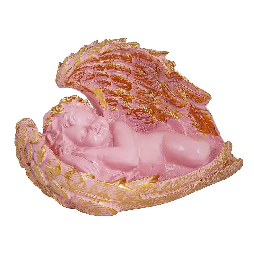 Zart Angel Girl Showpiece for Home Decor | Winged Fairy Statue for Shelves | Pink Home Decor Item 