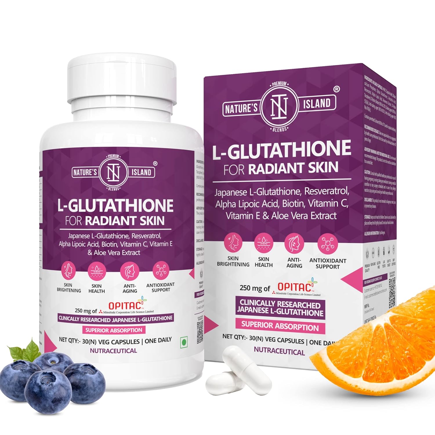 nature's island japanese l-glutathione capsules - 30 caps - Swadesii
