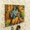 Ecraftindia Radhe Krishna Theme Wooden Key Holder With 6 Hooks