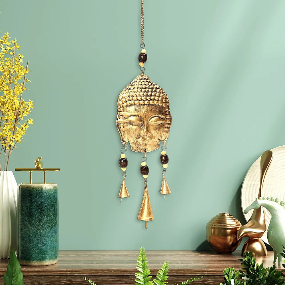 DULI Metal Windchime Wall Hanging, Feng Shui, Wall Art, Wall Decor, PositiveVibes, Rustic Wall Hangings, Wall Art, Diwali Decor, Home Decor Hanging Bells 