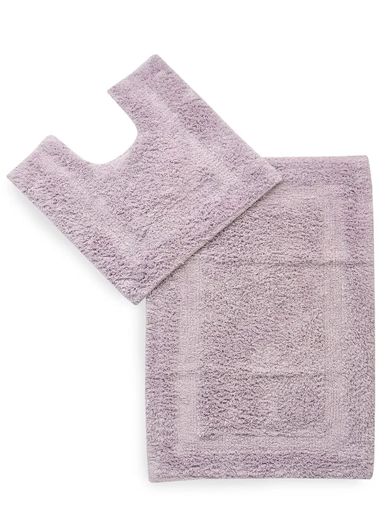 SASHAA WORLD Solid Anti Skid Bathmat and Contour Set 
