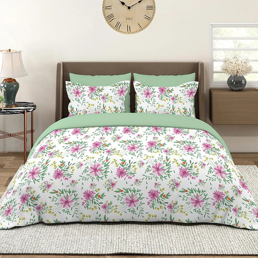 Layers Marigold 100% Cotton Bedsheet Set for All Seasons - Lightweight, Moisture Absorbent, Machine Washable & Easy to Care - Gift for Housewarming & More - 144 TC - King Size 