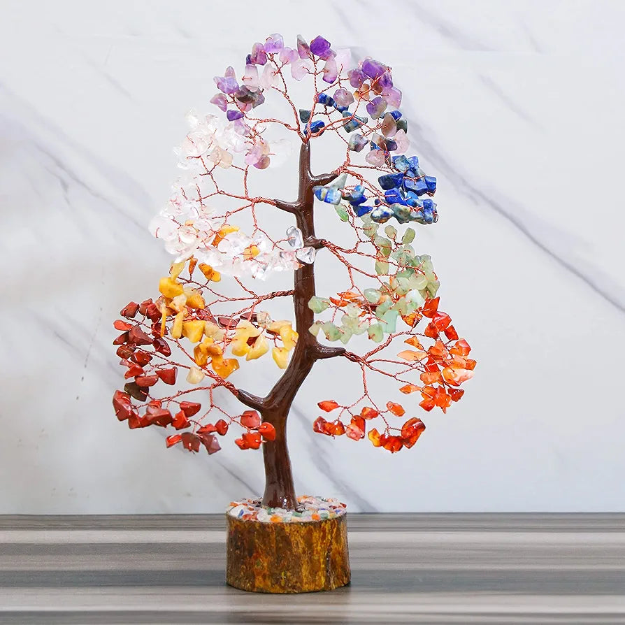 BEZAVO Seven Chakra Healing Tree | Artificial Crystal Tree for Positive Energy & Spiritual Wellness | Feng Shui Tree for Home & Office | Ideal Gift for Men & Women – Anniversary, Birthday & More