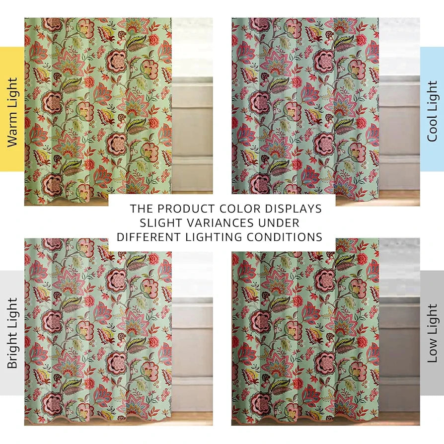 Cloth Fusion 100% Blackout Printed Premium Window Curtains 5 Feet Long Set of 2, Noise Reducing Blackout Curtains 5 Feet for Window with Grommet for Home Decor 