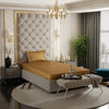 Stoa Paris Satin Elastic Fitted Bedsheets for Single Bed 300TC Premium 1 Pillow Cover Colour Gold