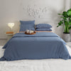Stoa Paris Vogue Microfibre Comforter for King Size Bed with 4 Pillow Covers Colour Blue Waves in Vichy