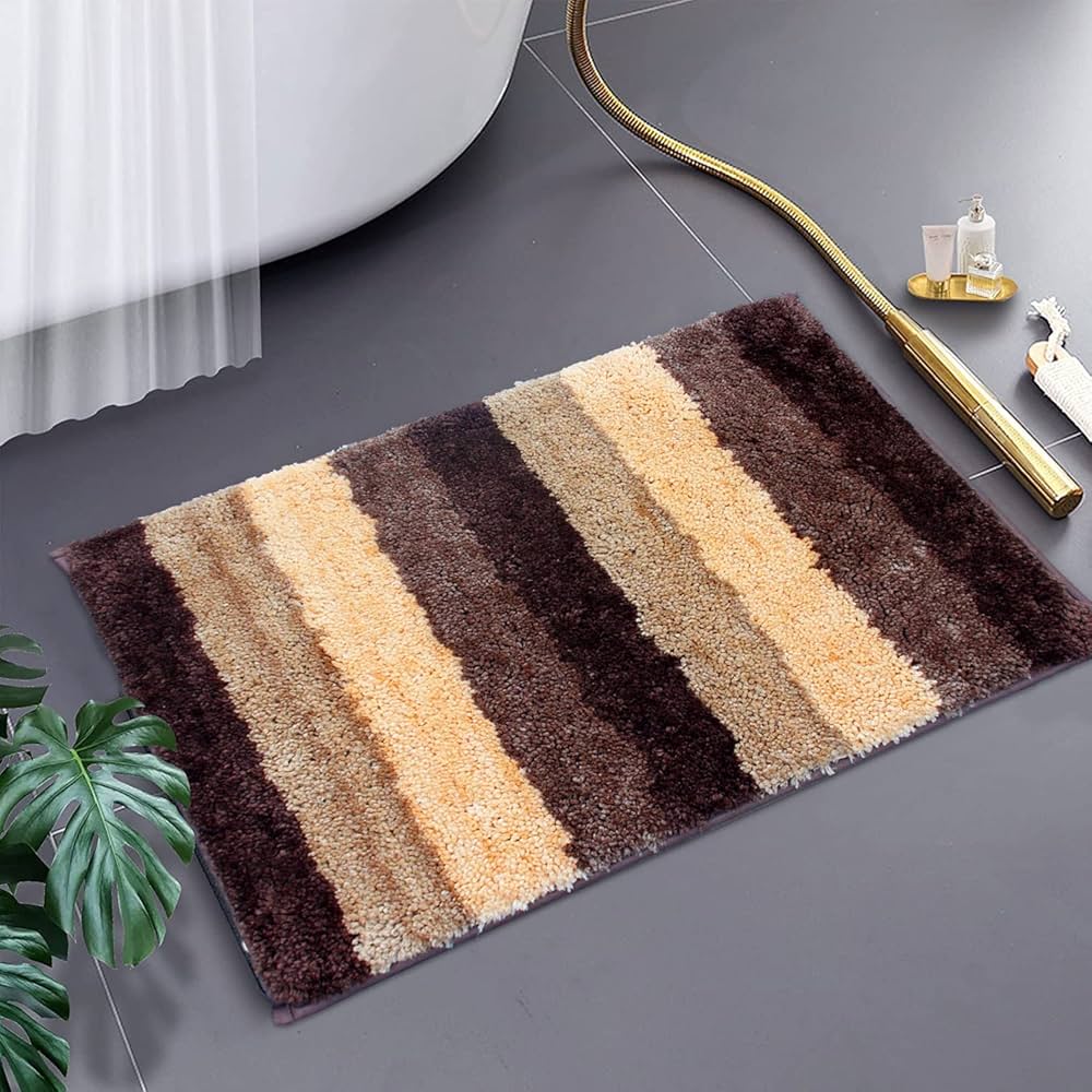 Luxe Home Bath Mat Super Soft Microfiber Non Slip Jericho Bathroom mats Water soak Washable Doormat for Home, Bedroom, Living Room  Pack of 1