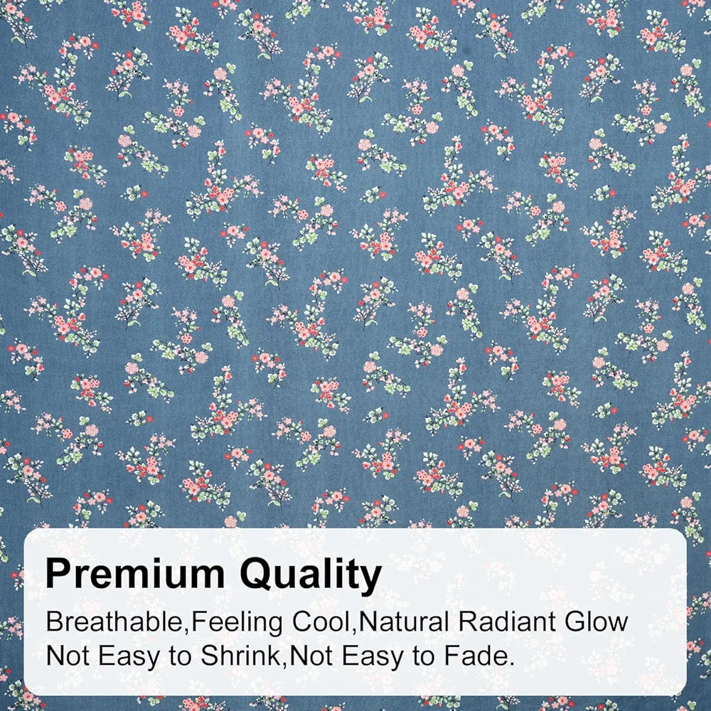 FRESH FROM LOOM Anti Fade Floral Print 240 TC Microfiber King Size Fitted Bedsheet with 2 Pillow Covers  | Greyish-Blue)