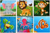 Fiddly's Wood Jigsaw Puzzles for Kids & Children - 9 Pieces | Animal & Sea - Pack of 6 | Age 3+