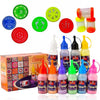 CraftVatika Rangoli Making Tools Kit Set of 10 Rangoli Powder Bottles Tubes with Nozzles