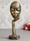 Ecraftindia Antique Look Thinking Lady Face Handcrafted Polyresin Showpiece, Gold, One Size