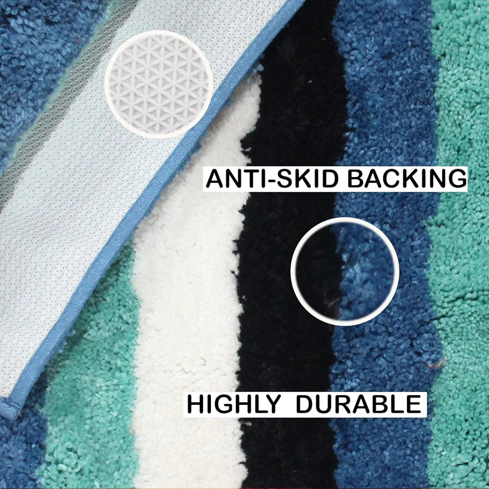Luxe Home Jericho Doormat 2500 GSM Super Soft Microfiber, Anti-Skid Bathroom Mat & Kitchen Mats for Floor, Water-Absorbent, Quick Dry, Washable Door Mats for Home - Ocean, 60x90 cm, Pack of 1